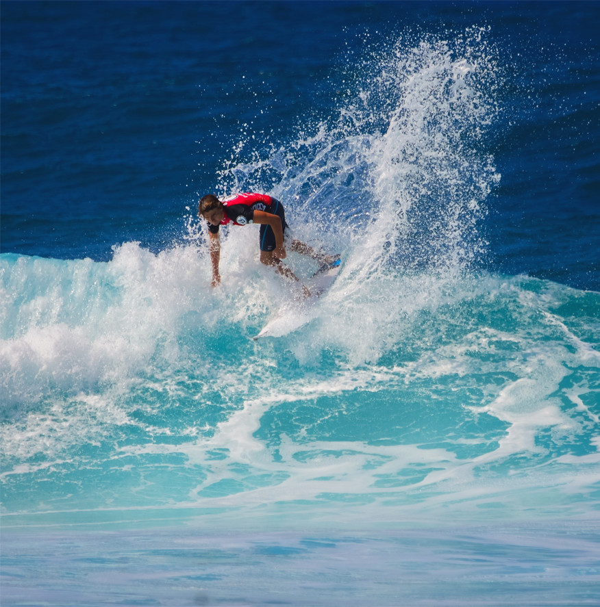 Man surfing on clear wave