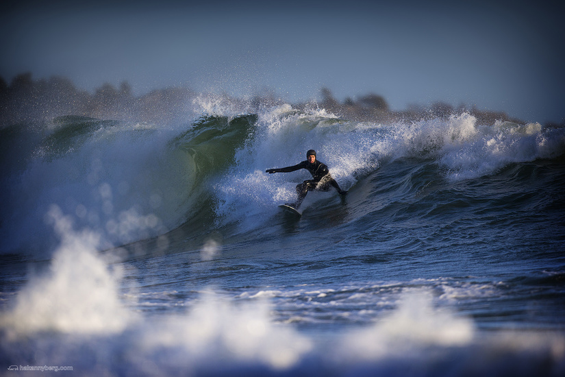 hard training on surfboard